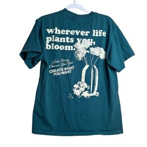 PacSun Organic Life Plants You T-Shirt Green Small Thick Cotton Plant Bloom